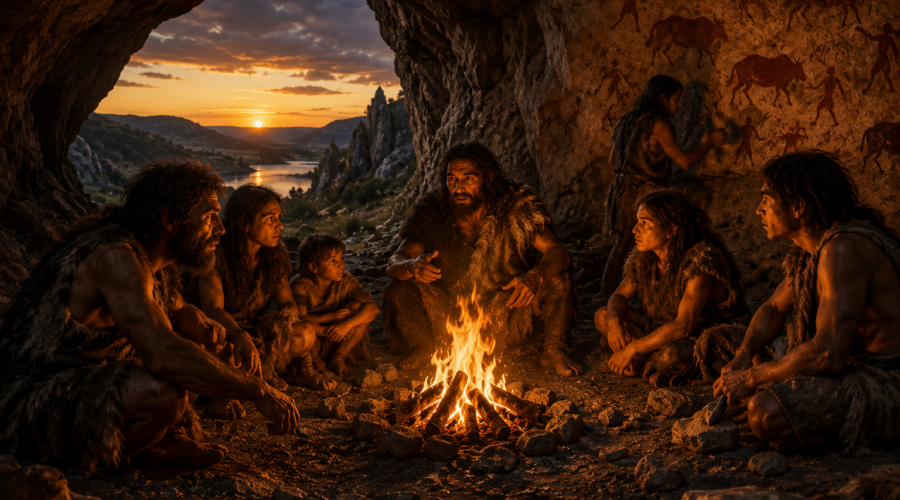 How did early human start fire?