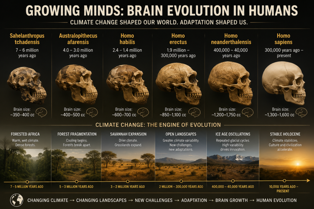 how climate change affected human evolution